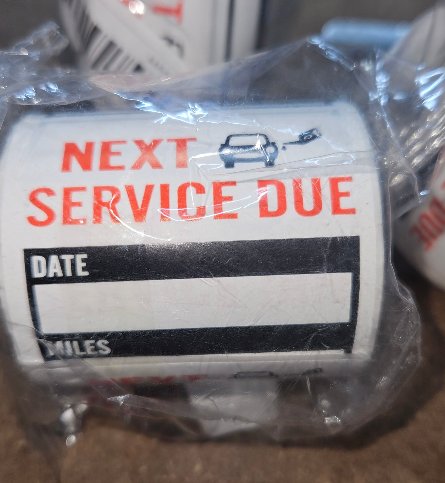 Oil change reminder sticker