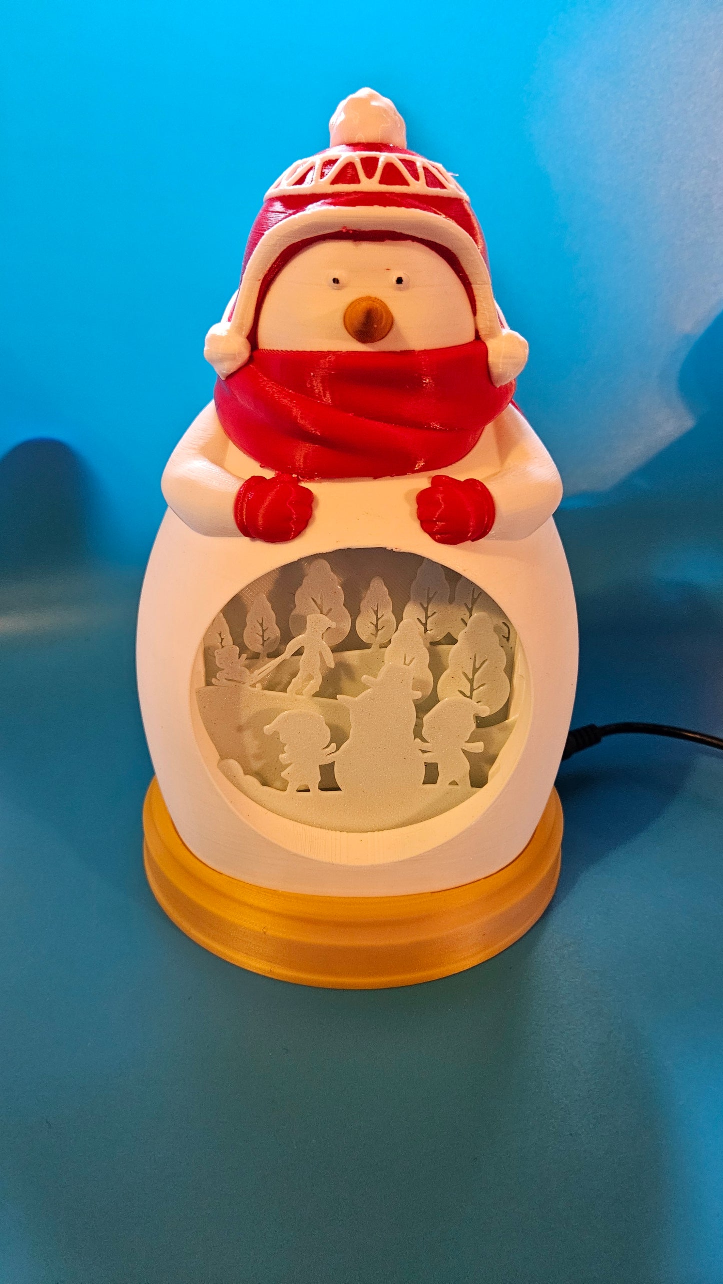 Snowman lamp Christmas decoration snowman